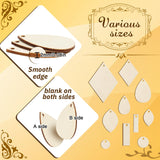HAPY SHOP 300 Pieces Unfinished Wooden Earrings Teardrop/Circle/Leaf/Diamond/Rectangle Shapes Wood Earring Blanks 100 Pieces Earring Hooks and 100 Pieces Jump Rings HAPY SHOP