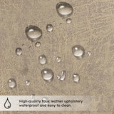 IOMOR Leather Recliner Chair, Manual Recliner Chair for Adults with Overstuffed Arms and Back, Single Sofa Recliner with Cup Holders for Living Room (1, Beige) IOMOR