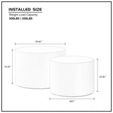 WILLIAMSPACE Black Round Coffee Table Set of 2, Nesting Coffee Tables for Living Room, Modern Wooden Side Tables Accent End Table for Apartment, No Need Assembly (Black-Round) WILLIAMSPACE