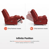 MCombo Dual Motor Oversized Power Recliner Chair, 38.2'' Large Wide Seat, Rocker Recliner with LED Lighting, USB Ports, Perfect for Living Room, Office and Home Theater, Fabric PR607 (Burgundy) MCombo
