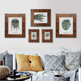 Eosglac Wooden Picture Frame 8x10 inch, Wood Plank Design with Rustic Brown Finish, Wall Mounting or Tabletop Display, Handmade Photo Frame Eosglac