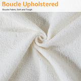 Jocisland King Size Upholstered Bed Frame with Boucle Chenille Fabric, Cloud-Inspired Headboard & Corner Design, Sturdy Platform Bed, No Box Spring Needed, White Jocisland