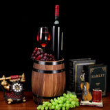 OFFSCH Oak Barrel Decoration Props Antique Decor Wooden Planter Retro Decor Succulent Pot Beer Barrel Wooden Barrel Ornament Red Wine Barrel, 10.61X8.25X8.27in OFFSCH