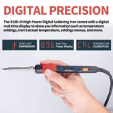 YIHUA 928D-III Soldering Iron,110W High Power, Fully Digital Display °F /°C- Temperature Control Soldering Tool, Accurate 194~896°F, with ON/OFF Switch, Iron Tip, Brass Wool, Automatic Sleep Mode YIHUA