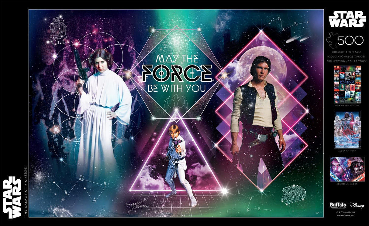 Buffalo Games - Star Wars - : Galactic Trio - 500 Piece Jigsaw Puzzle for Adults -Challenging Puzzle Perfect for Game Nights - Finished Size is 21.25 x 15.00 Buffalo Games