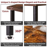 Aibiju Side Table for Bedroom, Narrow End Table Small, Mid-Century Modern Nightstand with Open Storage Shelf, Small Table Rustic Brown/Black YD-TM152H Aibiju