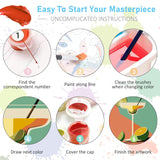 6 Pack Paint by Numbers Kit for Adults Beginners - 8x10 Inch Cocktail Adult Paint by Number Kits on Canvas, Cocktail DIY Acrylic Oil Number Painting Kits for Adults, Perfect for Gift Home Decor Offito