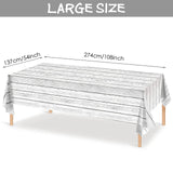 3 Pieces Wood Tablecloth Plastic White Wood Grain Tablecloth Rustic Wood Table Cover Rectangle Wood Grain Table Cover for Western Birthday Party Picnic Table Decoration,54 X 108 Inches Tatuo