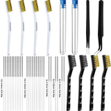 40 Pieces 3D Printer Nozzle Cleaning Kit, 28 Pieces 0.15 mm, 0.25 mm, 0.35 mm, 0.4 mm, 0.5 mm Nozzle Cleaner with Storage Box, 8 Pieces Cleaning Copper Wire Toothbrushes, 2 Pieces Tweezers Frienda