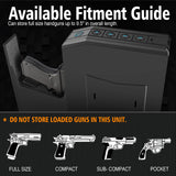 Hidden Gun Safe for Pistols, Biometric Fingerprint Smart Slider Handgun Safe for Nightstand, Desk, Bedside, Wall,Truck -Auto Sliding Door- Fingerprint, PIN Code, KEY Access (Black-Biometric) VoleStay