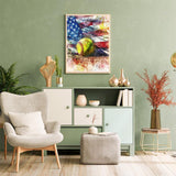 UPABLUNSO Softball Diamond Painting Kits for Adults, Ball Game 5D DIY Diamond Art Kits Full Drill Diamond for Gift Wall Decor Gem Arts 12x16 inch UPABLUNSO