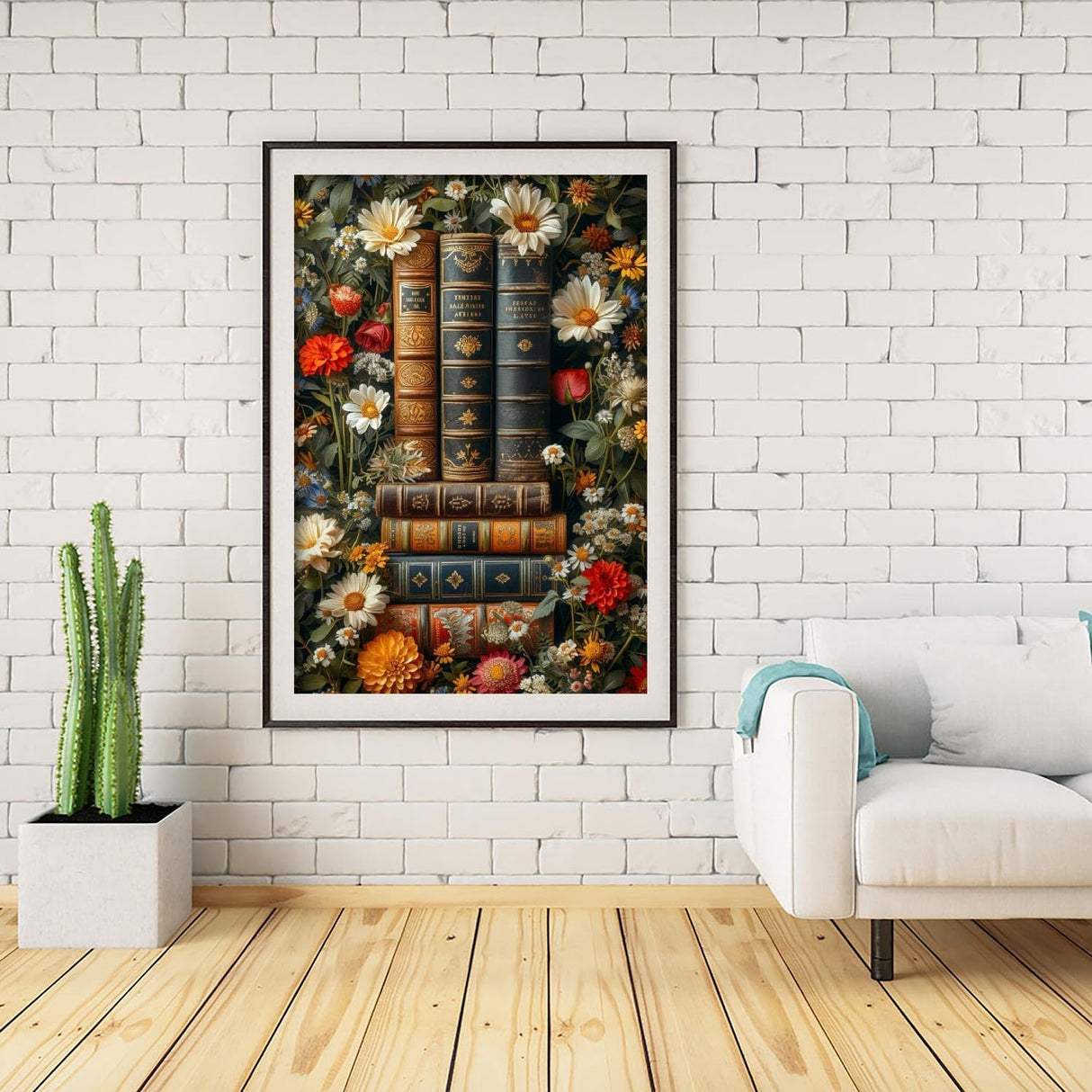 Books Diamond Art Kits for Adults, Flower 5D Diamond Painting for Adults, Gem Painting Kit Parts for Wall Home Decor Arts Craft 12x16 inch Clendo