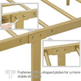 Yaheetech Twin Bed Frames Metal Platform Bed with Victorian Style Wrought Iron Headboard and Footboard/Easy Assembly/No Box Spring Needed/Antique Gold Twin Bed Yaheetech