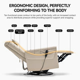 AIRSKY Genuine Leather Recliner Chair, Italian Water-Washing Process,Power Recliner Chair Electric Recliner Chairs for Adults, Swivel Rocker Recliner, Wall Hugger Recliners, Beige, P1 AIRSKY