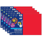 Tru-Ray® Construction Paper, Festive Red, 12" x 18", 50 Sheets Per Pack, 5 Packs Tru-Ray