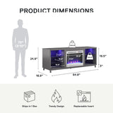 Ameriwood Home Lumina Fireplace TV Stand for TVs up to 70 Inch, Replaceable Electric Fireplace Insert Heater, Remote Control, Timer, Color Changing LED Lights, Crystal Ember Flames, Graphite Gray Ameriwood Home