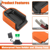 2 Pack Power Wheel Adapter for Black+Decker 20V MAX Lithium Battery with Fuse&Switch，Secure Battery Adapter with 14 Gauge Wire,Good Power Convertor for DIY Ride On Truck,Robotics,RC Toys URUN