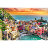 Trefl Romantic Sunset: Vernazza, Liguria, Italy 1500 Piece Jigsaw Puzzle Prime 33"x23" Thick Cardboard, Italy, Sunset, Creative Entertainment for Adults and Children from 12 Years Old Trefl