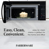 Farberware Over-the-Range Microwave Oven, 1.7 Cu. Ft. - 1000W - Auto Reheat, Multi-Stage Cooking, Melt/Soften Feature, Child Safety Lock, LED Display - Space Efficient & Powerful - Black Farberware