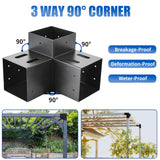 AXWHYS 4x4 Pergola Brackets(Actual:3.5"x3.5") 3 Way Right Angle Corner Bracket, DIY Pergola Kit with Black Powder Coated Support Gazebos, Patio Pergolas Log Cabin Outdoor Pergola Hardware AXWHYS