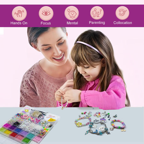 PHODDR 4300pcs Beads Bracelet Making Kit ，Beads for Jewelry Making Kit Supplies, Friendship Bracelet kit， Birthday Christmas Gifts for Girls Ages 5 6 7 8 9 10 11 12 Years Old PHODDR