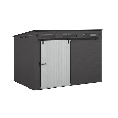 Modernist® 10 ft. x 7 ft. Barn Door Storage Shed, Made in The USA Suncast