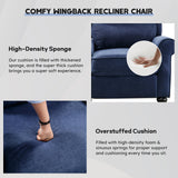 Bonzy Home Navy Blue Pushback Recliner Chair for Adults, Manual Fabric Accent Chair Recliner for Living Room Bedroom Bonzy Home