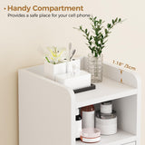 BEWISHOME Small Bathroom Cabinet ，Bathroom Storage Cabinet with Adjustable Shelves & 2 Doors，Narrow Toilet Paper Cabinets,7.9 x 7.9 x 31.5 Inches, for Small Spaces, White YYG03W BEWISHOME