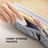 HUANUO Lap Laptop Desk - Portable Lap Desk with Pillow Cushion, Fits up to 15.6 inch Laptop, with Anti-Slip Strip & Storage Function for Home Office Students Use as Computer Laptop Stand - Light Wood HUANUO