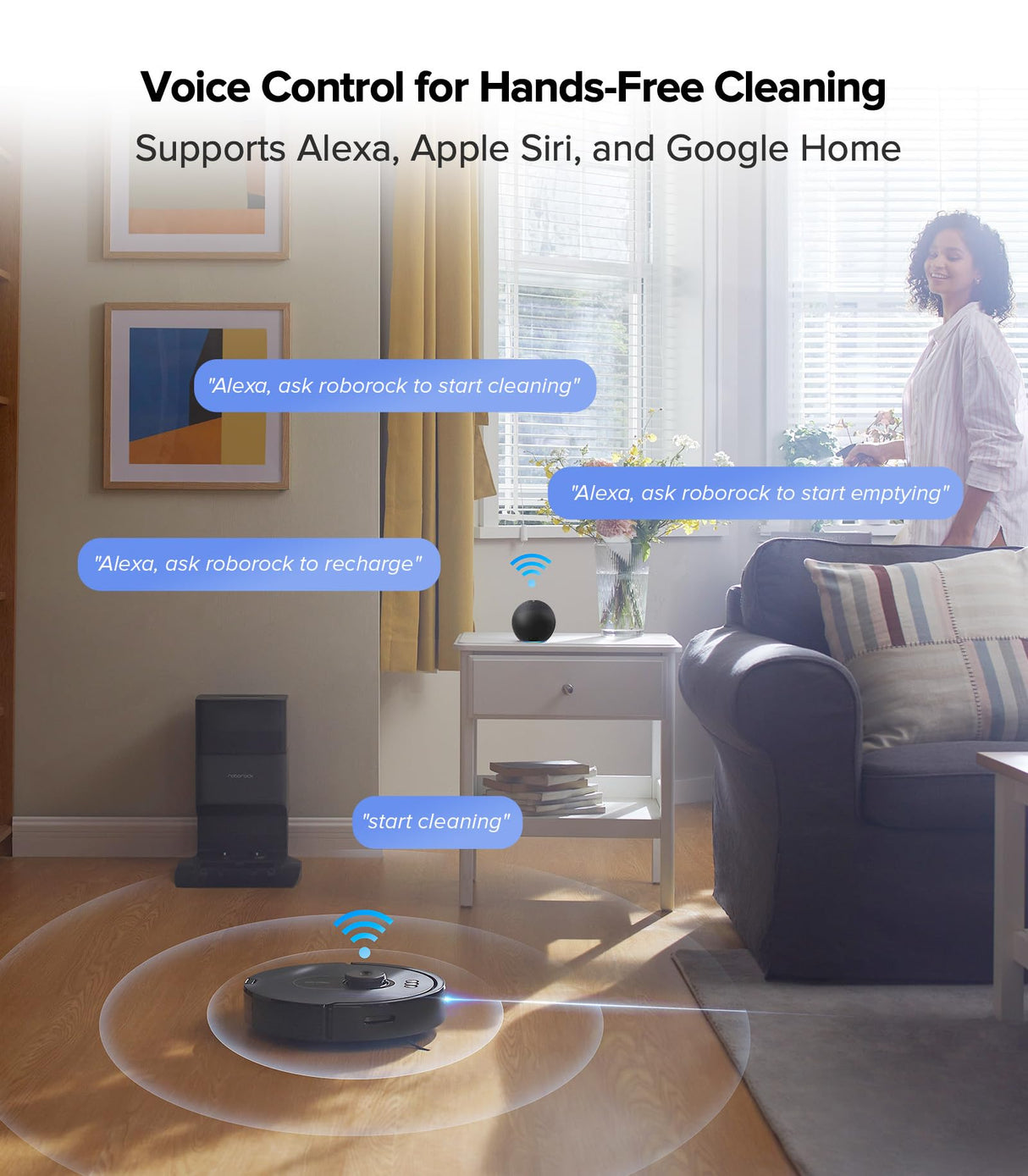 roborock Q5 Max+ Robot Vacuum with Self-Empty Dock, Upgraded from Q5+, 5500 Pa Suction, DuoRoller Brush, Hands-Free Cleaning for up to 7 Weeks, PreciSense LiDAR Navigation, App & Voice Control roborock