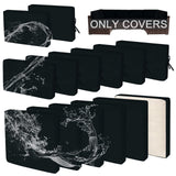 Rkufoze 14 PCs Patio Cushion Covers for 7 PCs Outdoor Furniture Sectional Seating Sets Water Resistant Plus 2 Throw Pillows (Black, 24.8(L)*24.8(W)*3.14(T) inches) Rkufoze
