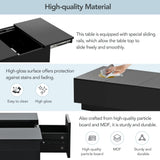 Multifunctional Coffee Table with 2 Large Hidden Storage Compartment, Extendable Cocktail Table with 2 Drawers, High-Gloss Center Table with Sliding Top for Living Room, 39.4"x21.6", Black Harper & Bright Designs