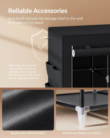 SONGMICS Portable Closet, Wardrobe Closet Organizer with Cover, 4 Hanging Rods and Shelves, 4 Side Pockets, 66.9 x 17.7 x 65.7 Inches, Large Capacity for Bedroom, Living Room, Ink Black URYG094B02 SONGMICS