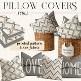 YCOLL Farmhouse Throw Pillow Covers 18x18 Set of 4 Rustic Linen Square Decorative Cushion Covers for Couch Sofa Bedroom Home Decor YCOLL