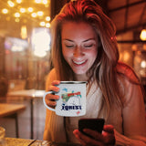 MAIKESUB 4 Pcs Sublimation Blank White Enamel Mug 12 OZ with Silver Rim Camping Travel Coffee Metal Mug Can be used as a gift for Christmas Thanksgiving Mother's Day Father's Day MAIKESUB