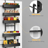 Moforoco 9-Tier Over The Door Pantry Organizer, Pantry Organization And Storage, Metal Hanging Spice Rack Shelves Door Moforoco