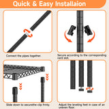 M MZG 5 Tiers Storage Shelves Load 3300LBS, Metal Shelving Wire Metal Shelving Unit Shelves for Storage Adjustable Garage Shelving for Pantry Kitchen Garage Black 17.7" D x 59.1" W x 70.4" H M MZG