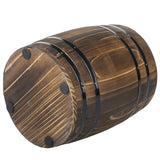 MyGift Wine Barrel Design Kitchen Utensil Crock, Vintage Rustic Burnt Wood Cooking Tool Holder MyGift