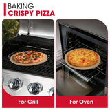 Unicook 15 Inch Round Pizza Stone for Oven and Grill, Oven Baking Stone for Bread, Cordierite Pizza Pan for Baking Crispy Pizzas, Bread and Cookies, Includes Carry Rack and Pizza Dough Scraper Unicook