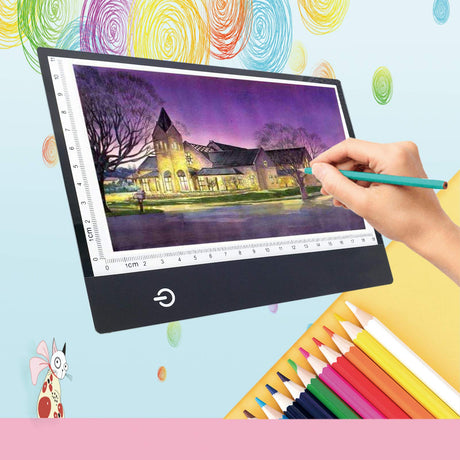 Canvall Flipbook Set for Drawing and Tracing Animation, Include: A5 LED Light Box, 540 Pages Animated Loose-Leaf Paper, 2 HB +12 Colored Drawing Pencils, Pencil Sharpener, Eraser and Screwdriver Canvall