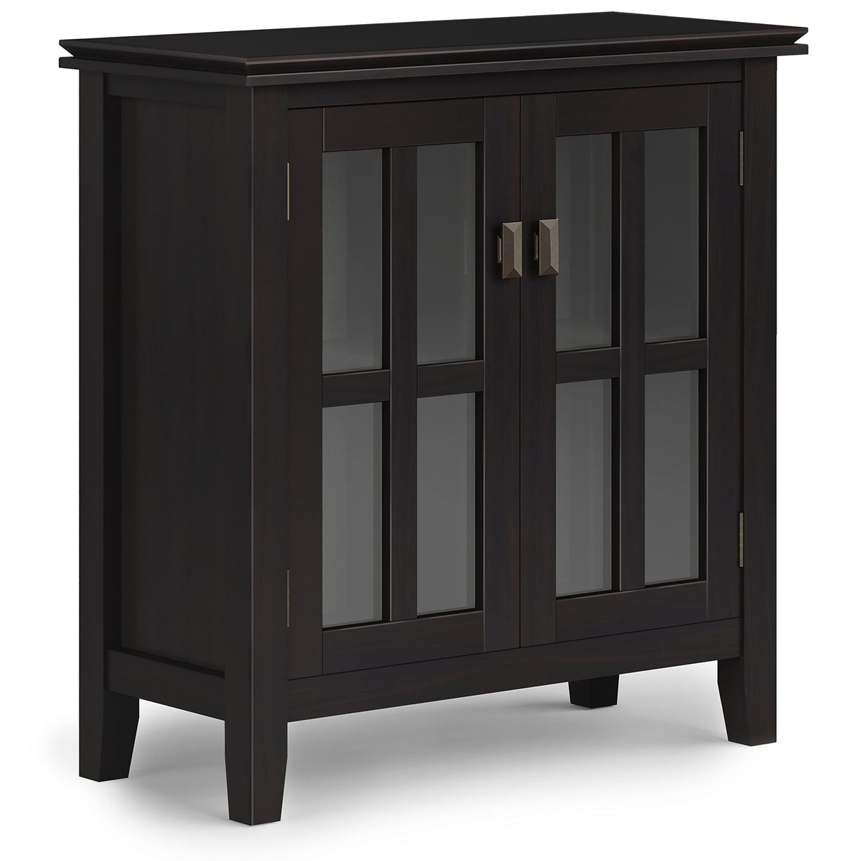 SIMPLIHOME Artisan SOLID WOOD 30 Inch Wide Contemporary Low Storage Cabinet in Hickory Brown, For the Living Room, Entryway and Family Room SIMPLIHOME
