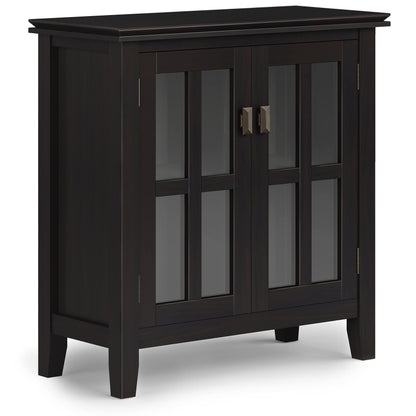 SIMPLIHOME Artisan SOLID WOOD 30 Inch Wide Contemporary Low Storage Cabinet in Hickory Brown, For the Living Room, Entryway and Family Room - WoodArtSupply