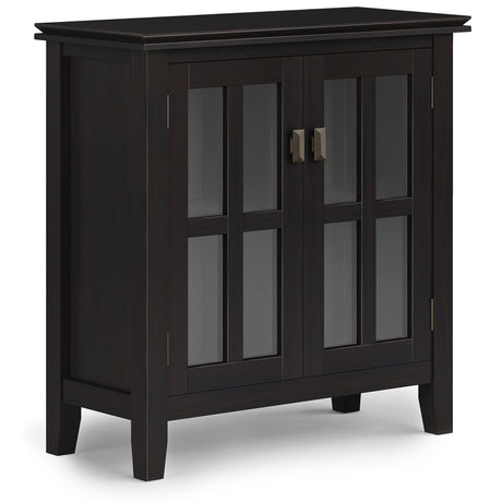 SIMPLIHOME Artisan SOLID WOOD 30 Inch Wide Contemporary Low Storage Cabinet in Hickory Brown, For the Living Room, Entryway and Family Room SIMPLIHOME