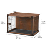 IRIS USA Furniture-Style Wooden Enclosed Pet Crate for Small Medium Dog, Dark Brown IRIS USA, Inc.