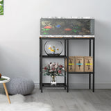 YBING 20 Gallon Fish Tank Stand Aquarium Stand with Board Reptile Tank Stand with 3-Tier Small Mesh Shelves 29" L x12 W x 30" H Brown YBING