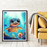 Natuyalo Paint by Numbers for Adults Beginner, Sea Turtle Acrylic Painting by Number Kits Animal DIY Art Craft Kits Suitable for Home Wall Decoration Frameless (16x20 Inch) Natuyalo