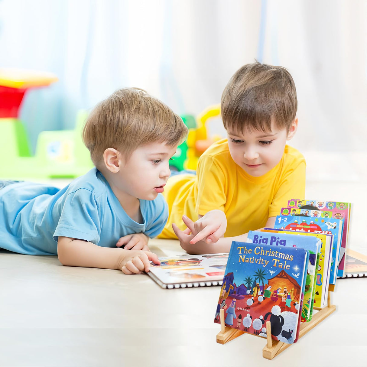 2 PCS Bookshelf For Kids Room, Toddler Bookshelf, Mini Bookshelf, Desktop Shelf, Nursery Book Shelves, Wooden Kids Book Shelf Organize Storage Rack For Living Room, Bedroom, Home Office (Natural) gjulrfu