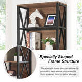 HOMISSUE 7-Tier Vintage Brown Industrial Bookshelf with Cabinet Design HOMISSUE