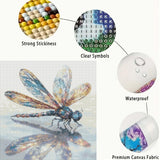 Dragonfly Diamond Art Kits for Adults,Funny Insects 5D Diamond Painting Kits for Beginner,DIY Round Full Drill Diamond Dots with Gem Art Kits Home Wall Decor 13.8 x 13.8 inch GEMFAMILY