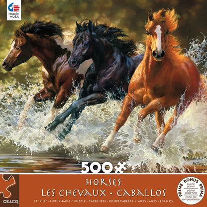 Ceaco - Horses - Splash - 500 Piece Jigsaw Puzzle